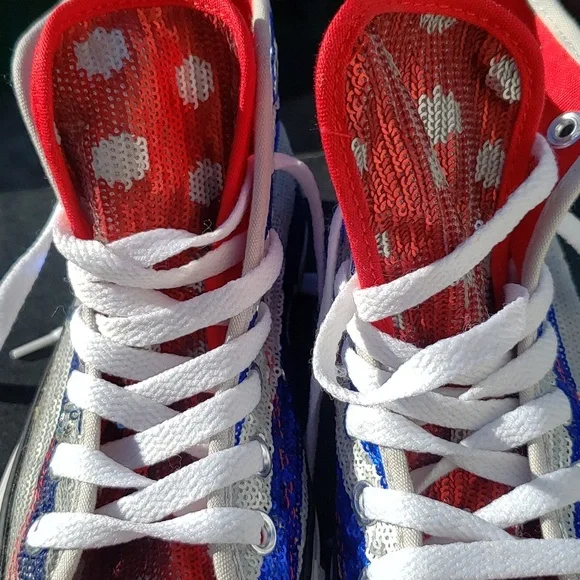 Women's converse chuck Taylor patriotic sequin sneakers . Size 6 - Picture 8 of 8